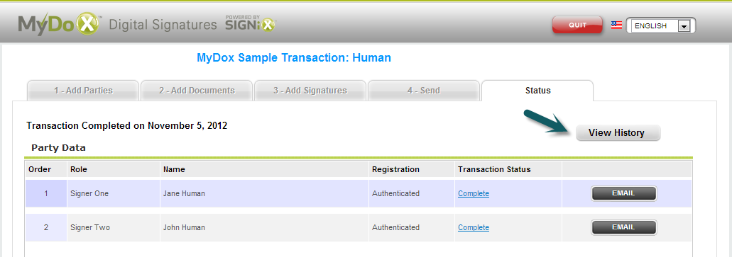 digital signature transaction