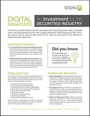 digital signatures for the securities industry
