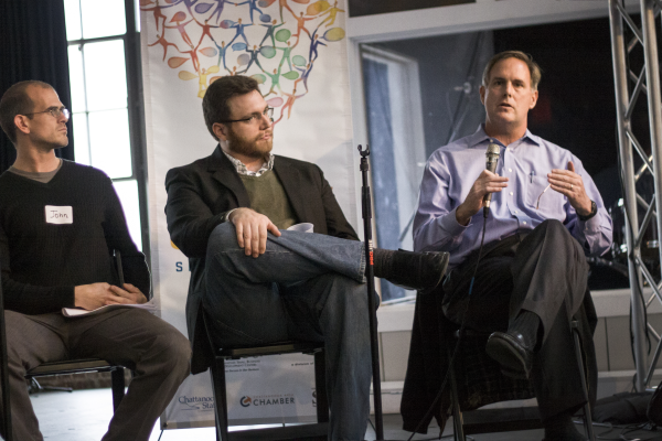 jay jumper speaks at panel discussion