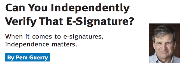 Independently Verify E-Signatures
