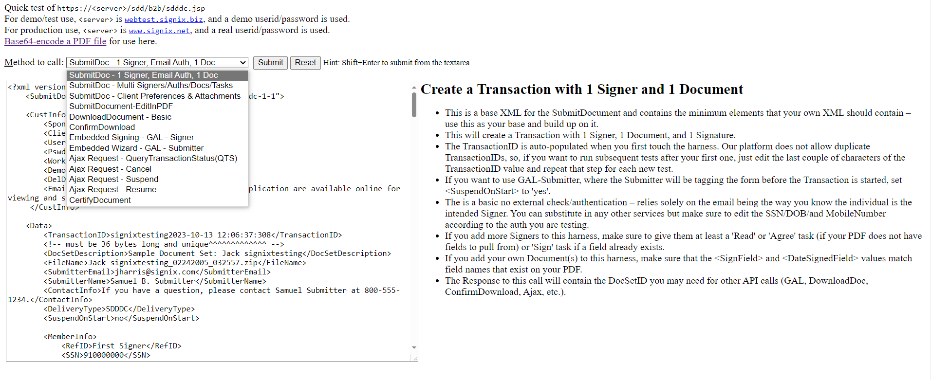 Integration Process & Test Harness Information