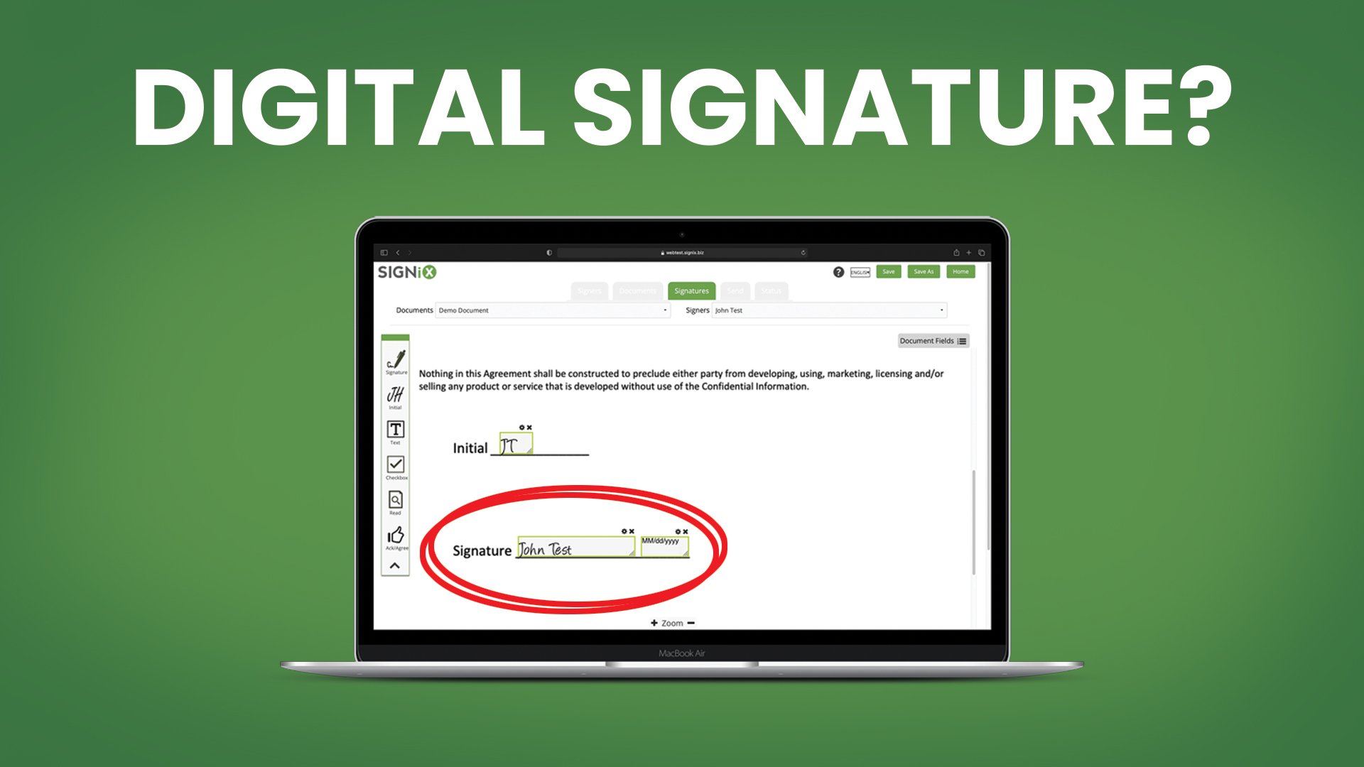 Digital signature shop