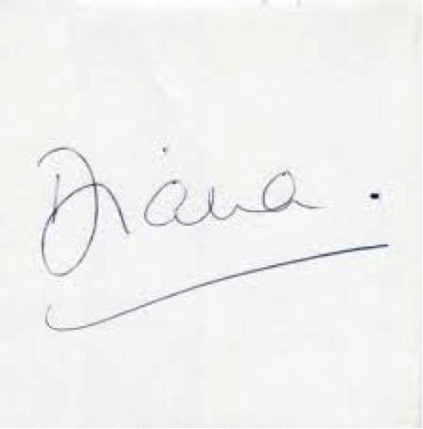 princess diana signature