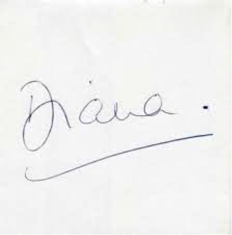 princess diana signature